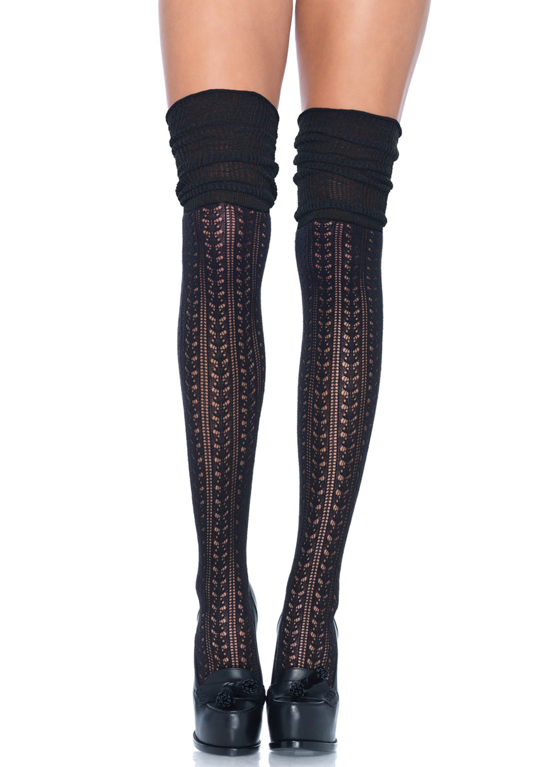 Leg Avenue Acrylic Pointelle Over The Knee Scrunch Sock 6906