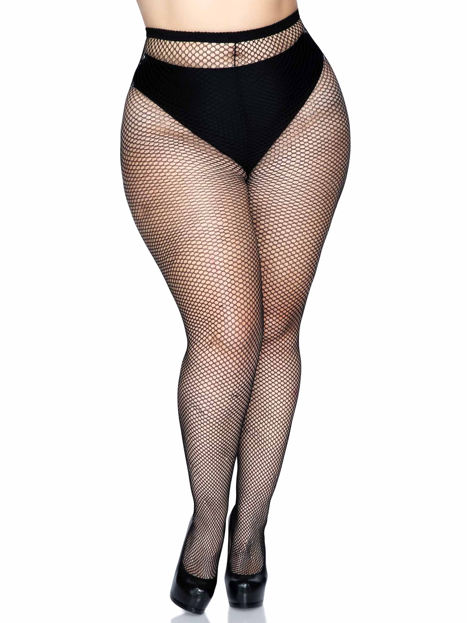 Leg Avenue Plus Size Fishnet W/Back Seam Pantyhose 9015Q
