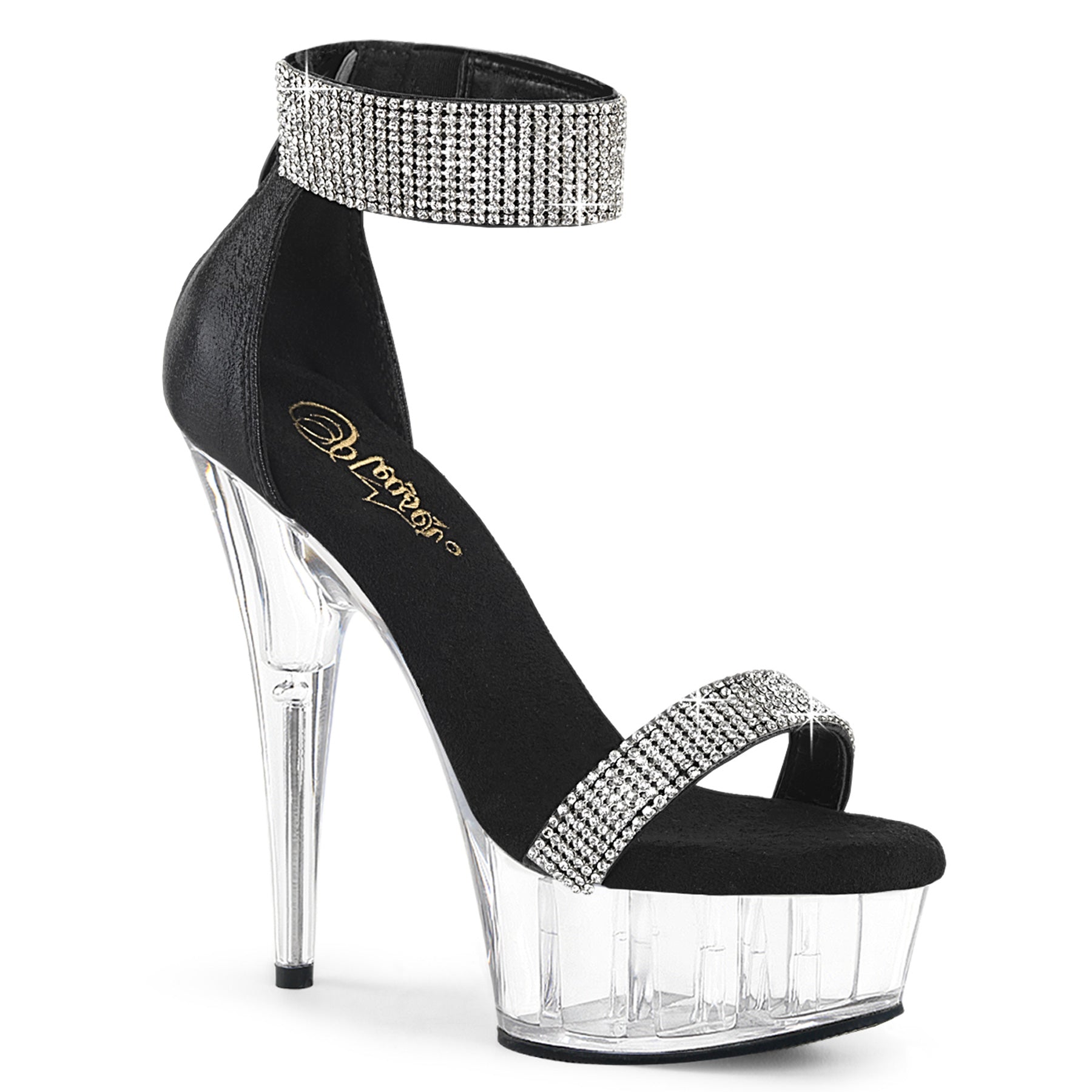Pleaser Delight-641 Close Back Sandal W/Rhinestones