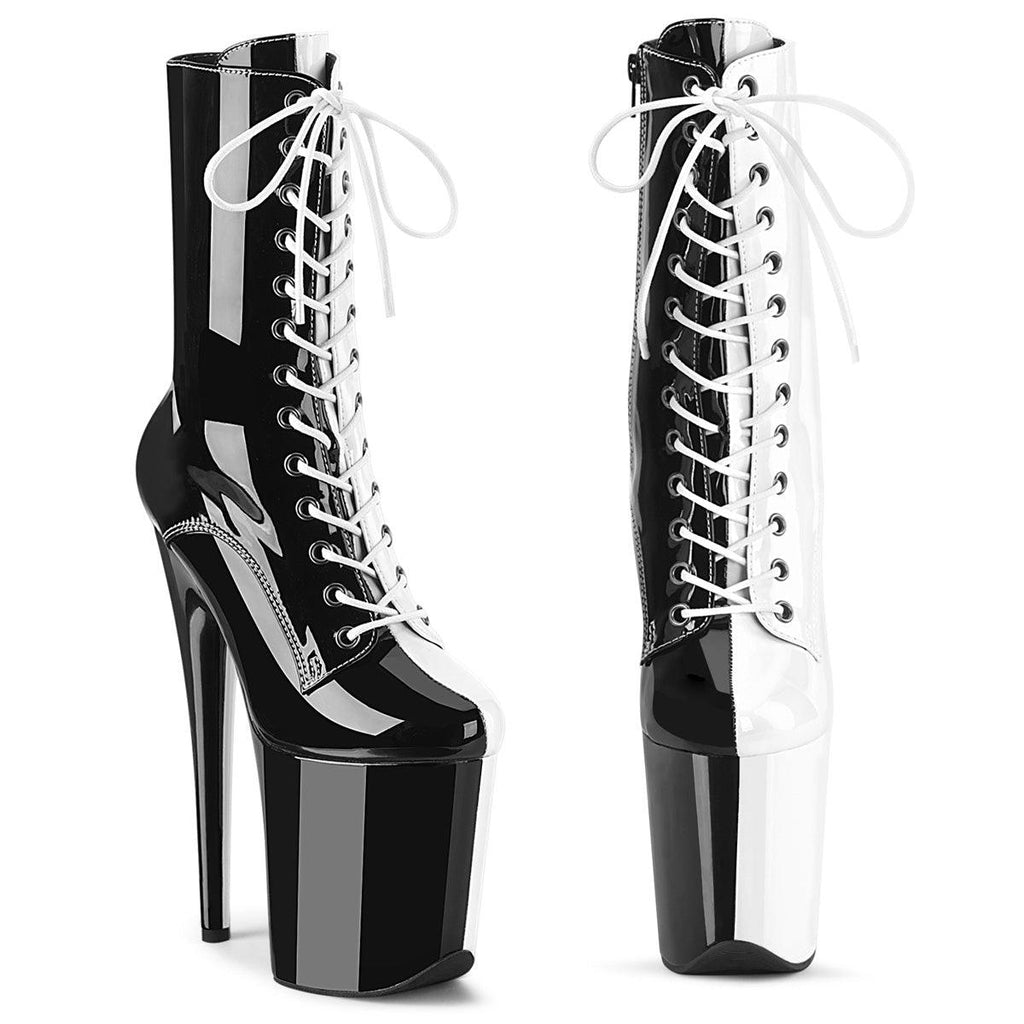 Pleaser Flamingo-1040TT Two Tone Lace-Up Ankle Boot - Sincity Playwear