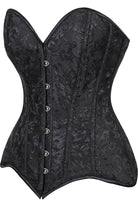 Lavish Black Brocade Overbust Corset W/Busk Closure - Daisy Corsets