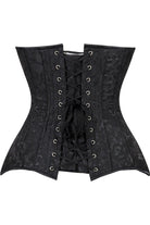 Lavish Black Brocade Overbust Corset W/Busk Closure - Daisy Corsets