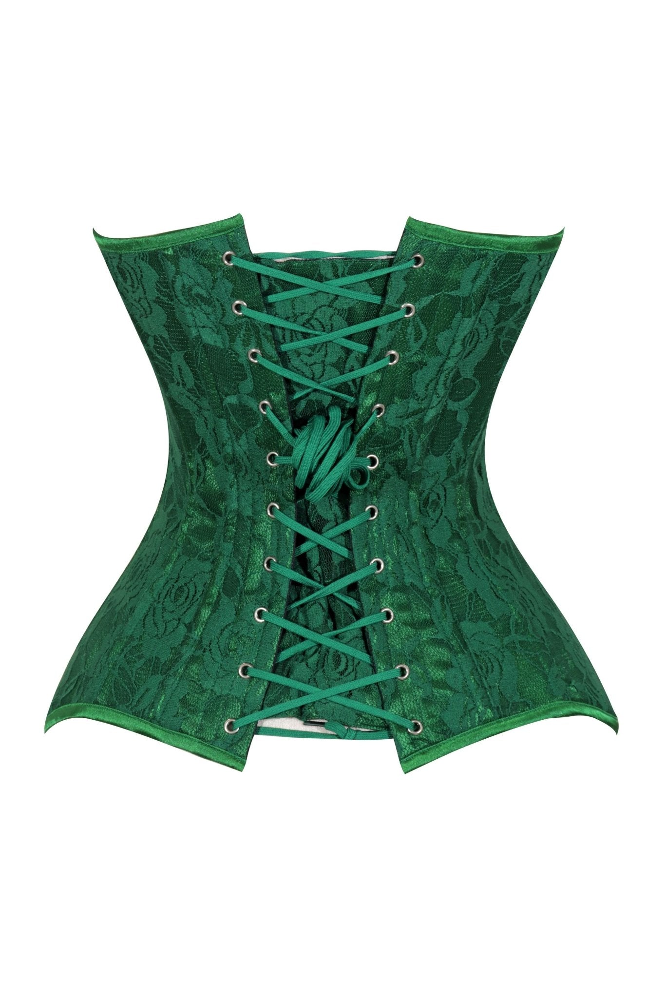 Lavish Green Lace Overbust Corset Sweetheart Neckline Busk Closure - Daisy Corsets