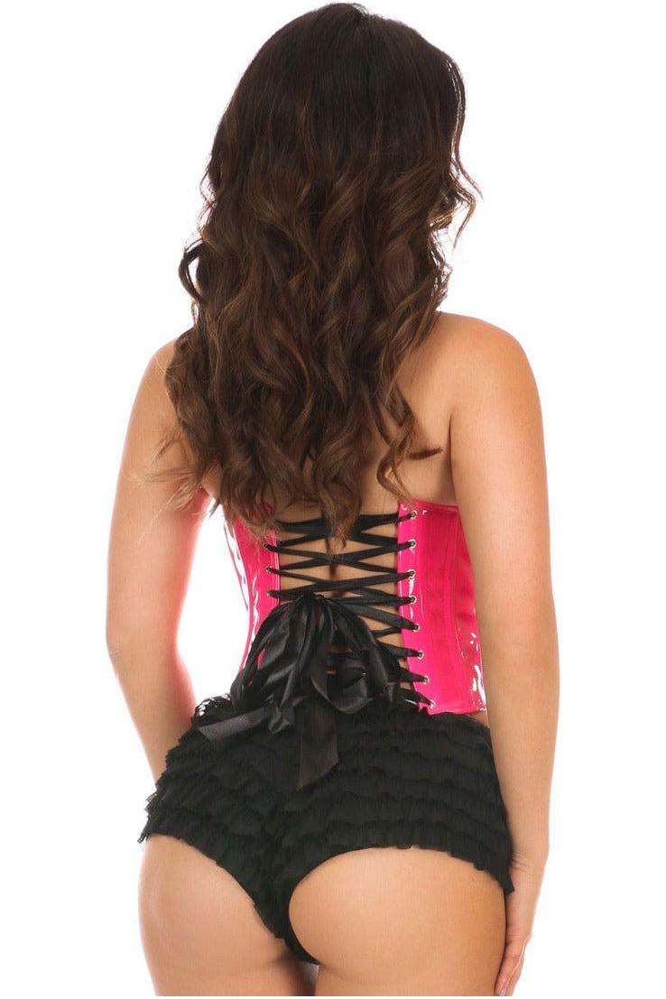 Lavish Pink Patent PVC Underwire Bustier - Daisy Corsets