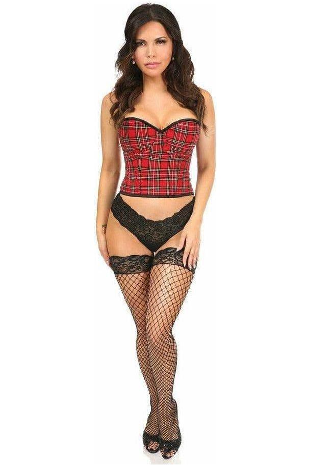 Lavish Red Plaid Underwire Bustier - Daisy Corsets