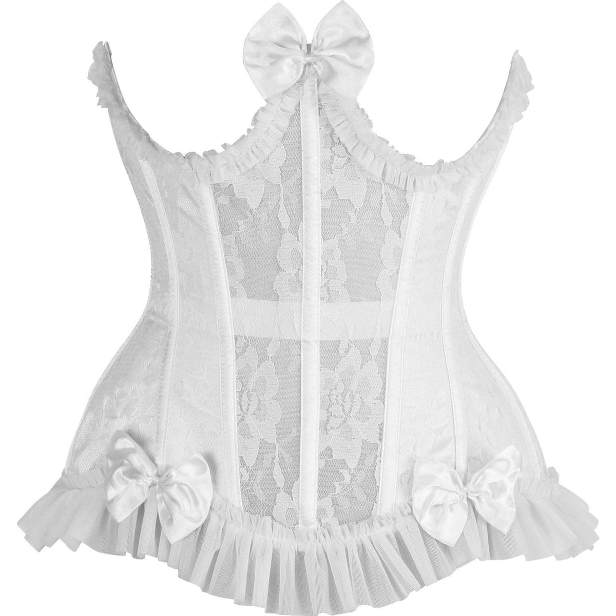Top Drawer White Burlesque Underwire Curvy Cut Waist Cincher Corset main image 1