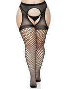 Leg Avenue Addison Plus Oval Net Suspender Hose