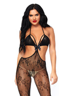 Leg Avenue  Floral Lace Strappy Cut Out Bodystocking  89127