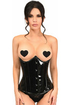 Daisy LV-1418 Black Patent PVC Underwire Underbust Corset
