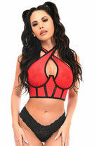 Daisy LV-1540 Red Mesh Underwire Cincher w/Built In Halter Top