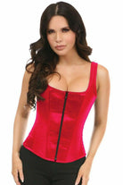 Daisy Red Satin Steel Boned Corset w/Straps TD-1724 - Sincity Playwear
