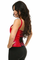Daisy Red Satin Steel Boned Corset w/Straps TD-1724 - Sincity Playwear