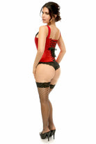 Daisy Red Satin Steel Boned Corset w/Straps TD-1724 - Sincity Playwear