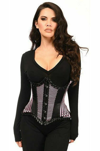 Daisy TD-1843 Pink Burlesque Underwire Curvy Cut Waist Cincher Corset