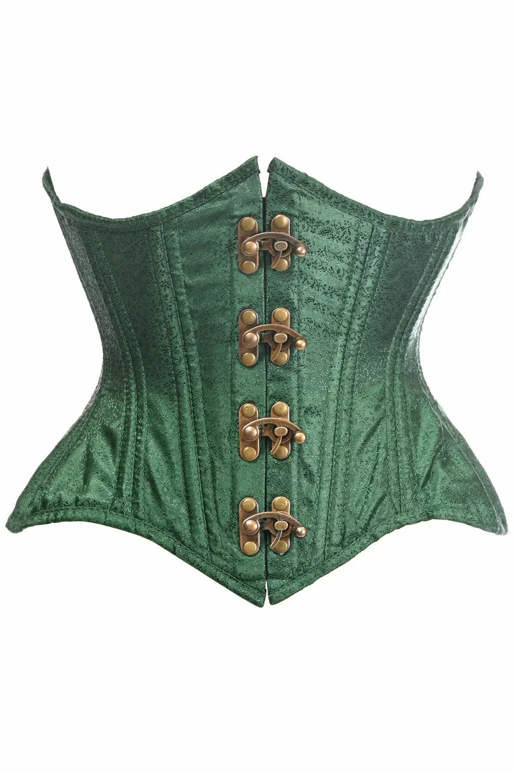 Daisy Double Steel Boned Green Brocade Curvy Underbust Corset