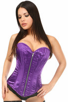 Daisy Purple Satin Steel Boned Corset TD-602