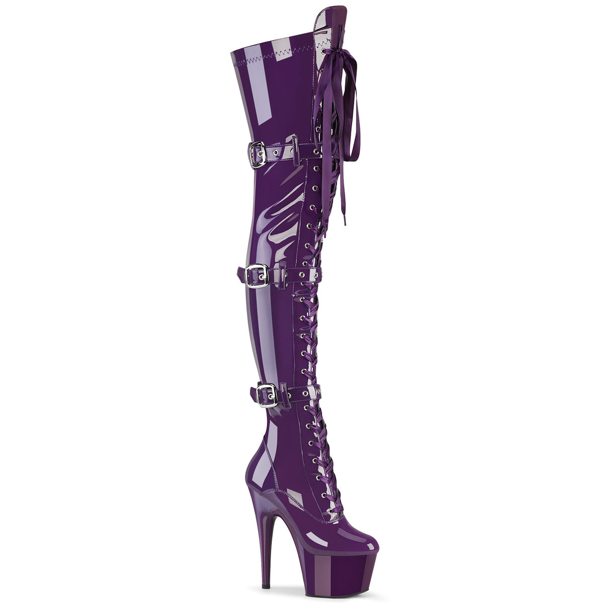 Pleaser Boots Adore-3028 Triple Buckle Thigh High Boot – SinCity