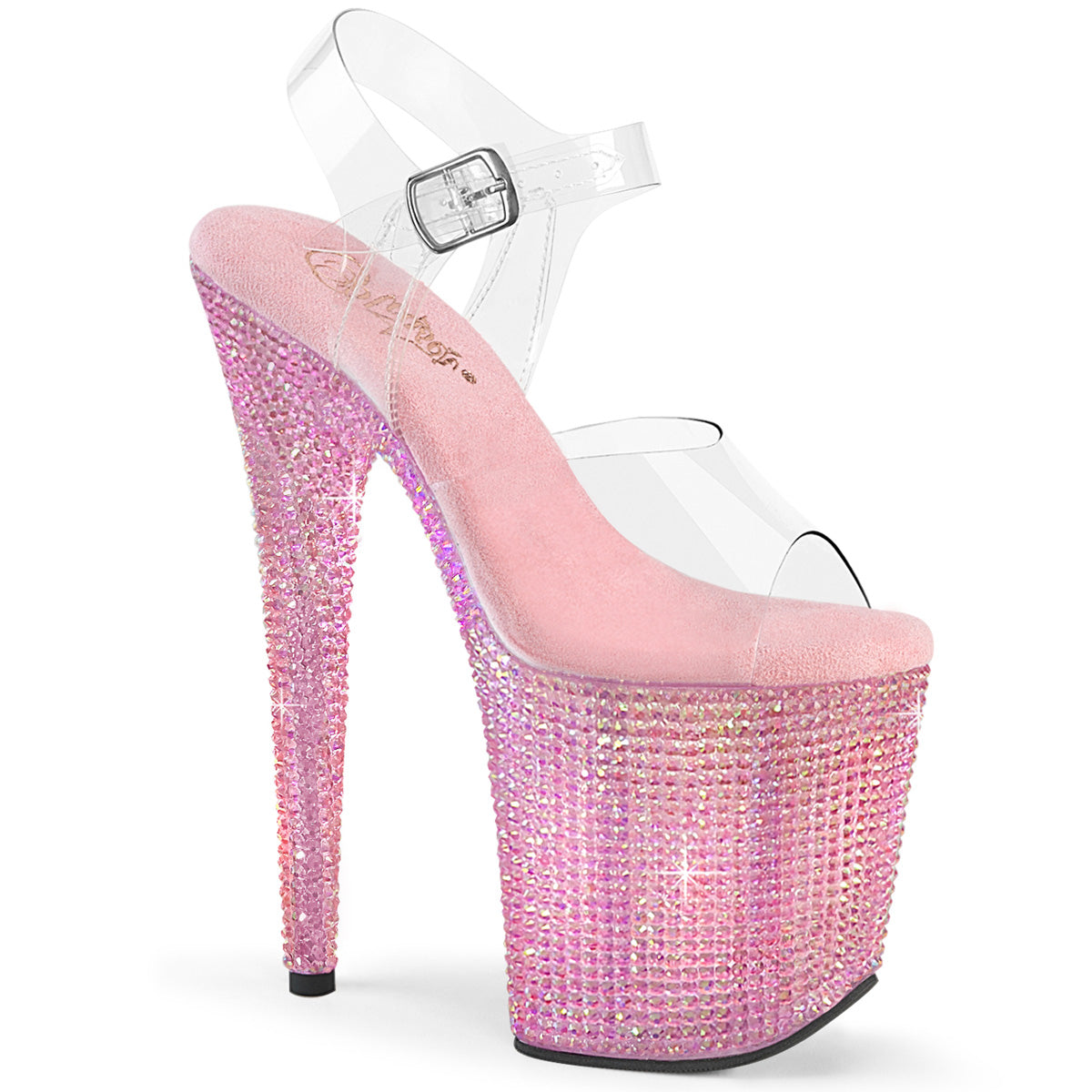Pleaser Bejeweled-808RRS Rhinestones Encrusted Ankle Strap Sandal