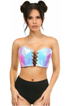 Lavish Blue/Purple Holo Lace - Up Bustier Top - Daisy Corsets