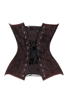 Lavish Dark Brown Lace Overbust Corset Sweetheart Neckline Busk Closure - Daisy Corsets