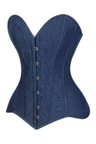 Lavish Dark Denim Overbust Corset Top - Daisy Corsets