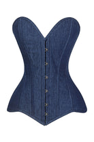 Lavish Dark Denim Overbust Corset Top - Daisy Corsets