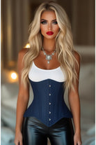Lavish Dark Denim Underbust Waist Cincher Corset Top - Daisy Corsets