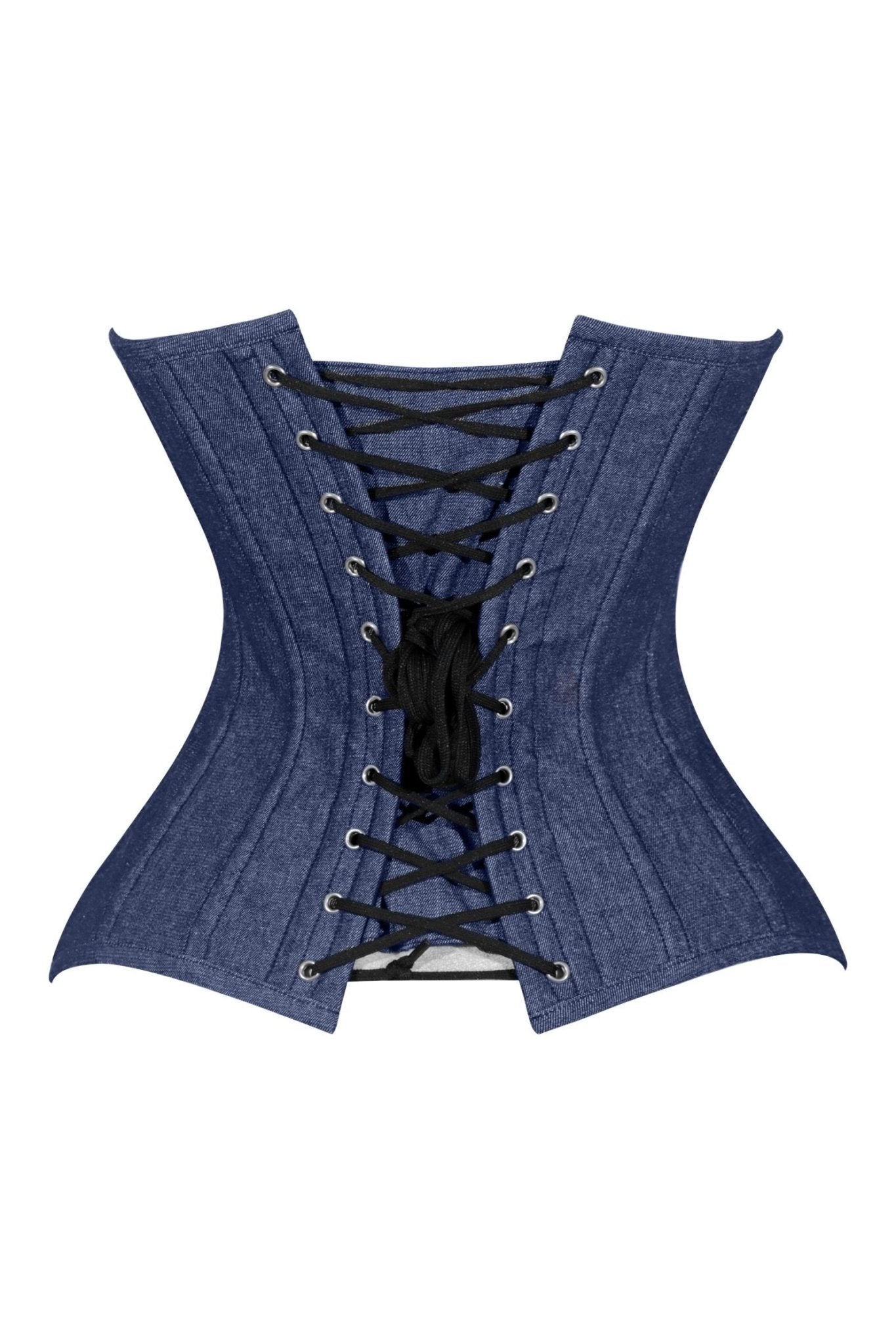 Lavish Dark Denim Underbust Waist Cincher Corset Top - Daisy Corsets