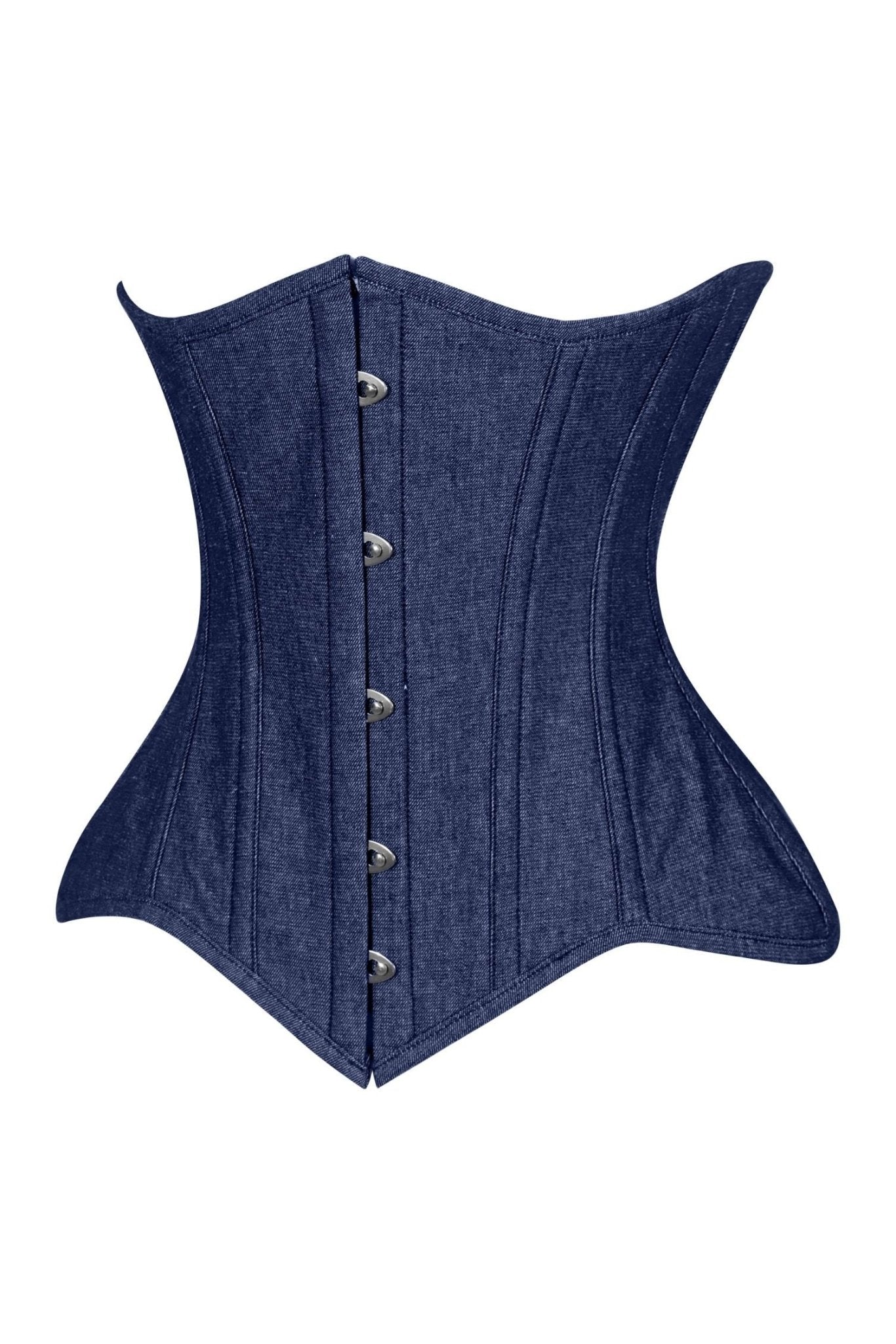Lavish Dark Denim Underbust Waist Cincher Corset Top - Daisy Corsets