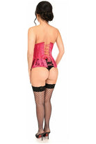 Lavish Fuchsia Sheer Lace Underwire Open Cup Underbust Corset - Daisy Corsets