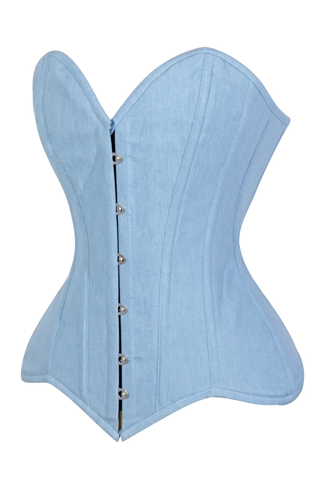 Lavish Lt Denim Overbust Corset Top - Daisy Corsets