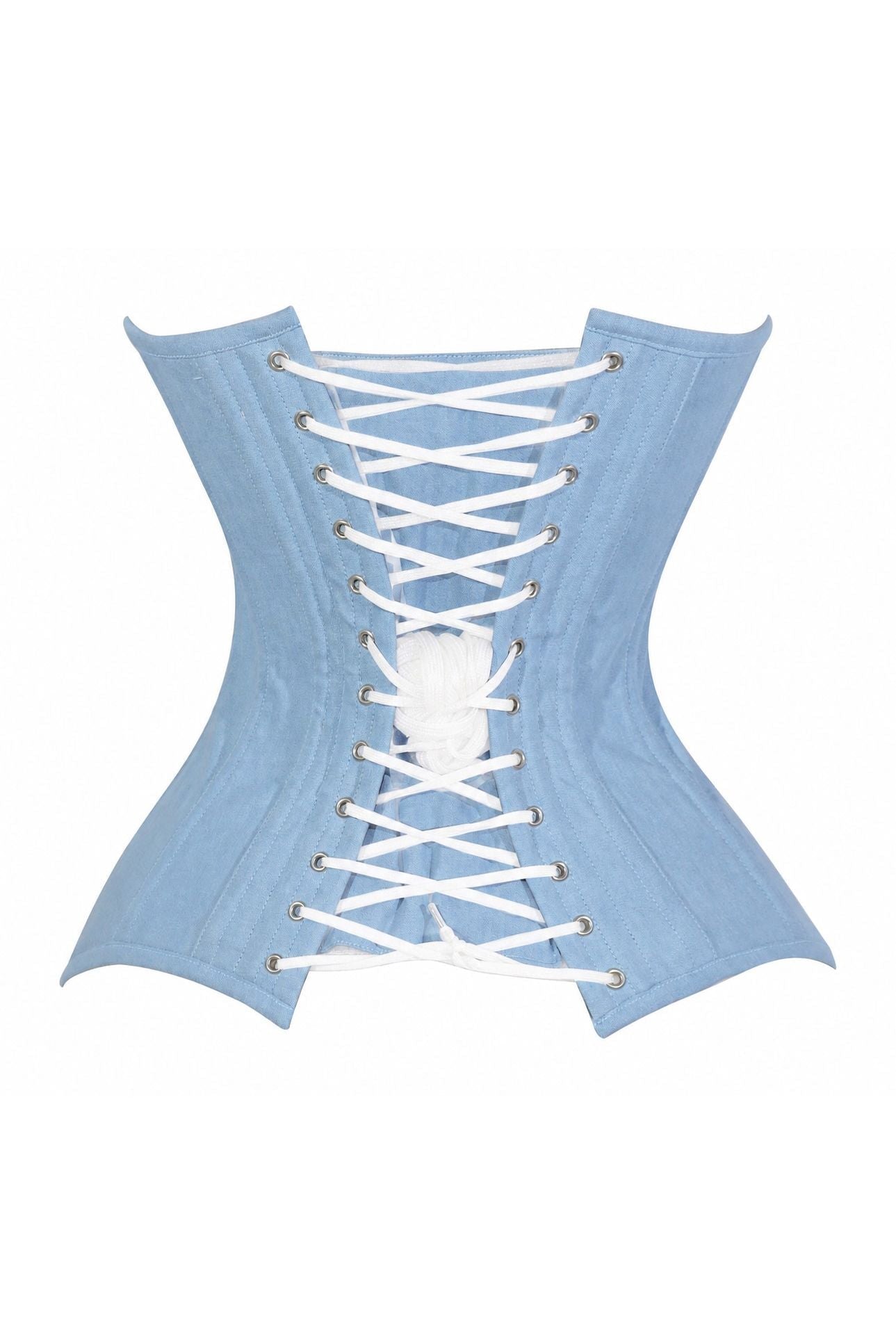 Lavish Lt Denim Underbust Waist Cincher Corset Top - Daisy Corsets