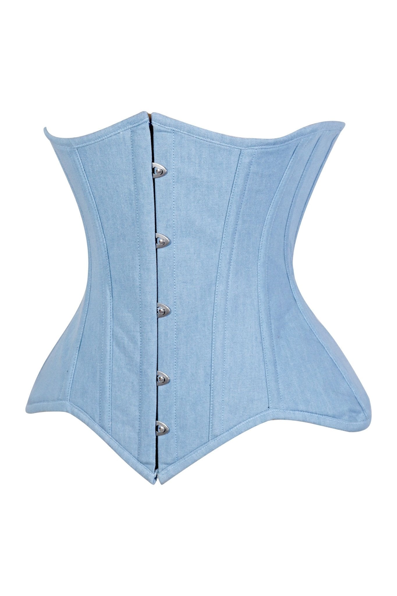 Lavish Lt Denim Underbust Waist Cincher Corset Top - Daisy Corsets