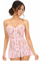 Lavish Lt Pink Sheer Lace Corset Dress - Daisy Corsets