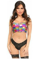Lavish Rainbow Glitter Short Bustier Top - Daisy Corsets