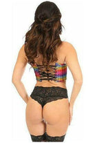 Lavish Rainbow Glitter Short Bustier Top - Daisy Corsets