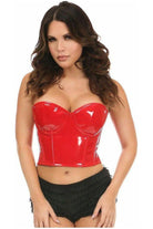 Lavish Red Patent PVC Underwire Bustier - Daisy Corsets
