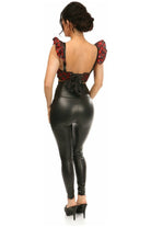 Lavish Red Plaid Underwire Bustier Top w/Removable Ruffle Sleeves - Daisy Corsets