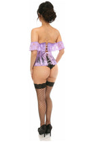 Lavish Sheer Lavender Lace Underbust Underwire Corset w/Ruffle Sleeve - Daisy Corsets