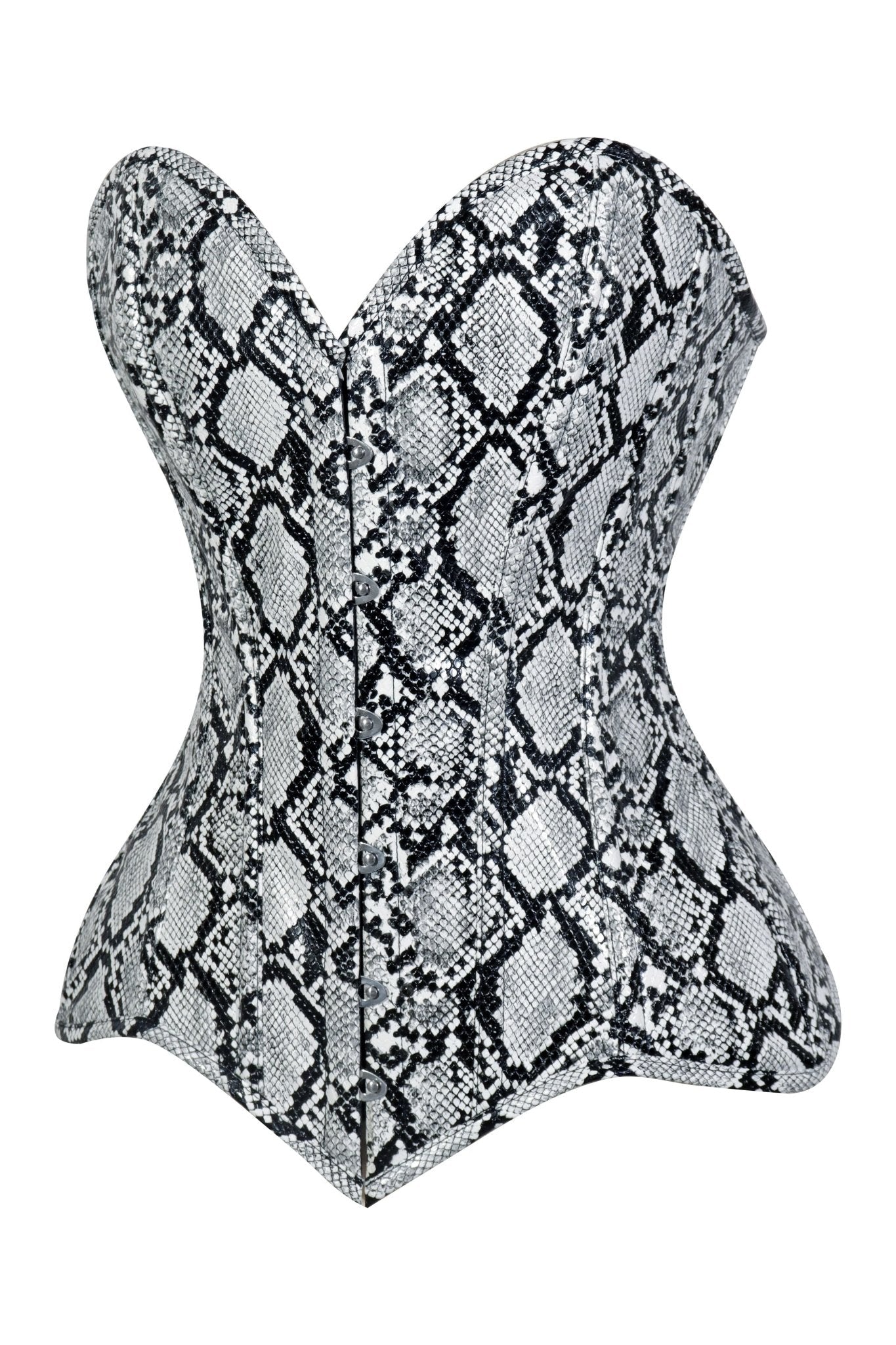 Lavish Snake Skin Print Overbust Corset Sweetheart Neckline Busk Closure - Daisy Corsets