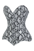 Lavish Snake Skin Print Overbust Corset Sweetheart Neckline Busk Closure - Daisy Corsets