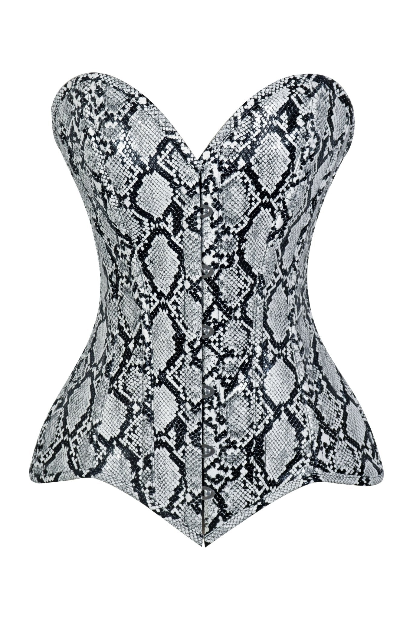 Lavish Snake Skin Print Overbust Corset Sweetheart Neckline Busk Closure - Daisy Corsets