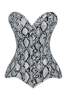 Lavish Snake Skin Print Overbust Corset Sweetheart Neckline Busk Closure - Daisy Corsets