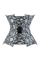 Lavish Snake Skin Print Overbust Corset Sweetheart Neckline Busk Closure - Daisy Corsets