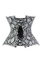 Lavish Snake Skin Print Underbust Corset Sweetheart Neckline Busk Closure - Daisy Corsets