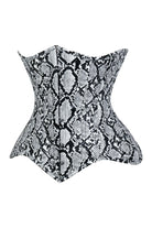 Lavish Snake Skin Print Underbust Corset Sweetheart Neckline Busk Closure - Daisy Corsets