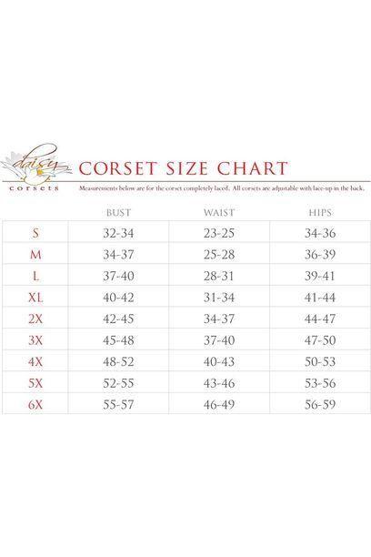 Lavish White Lycra & Lace Hook & Eye Lace - Up Bustier Corset w/Garters - Daisy Corsets