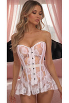 Lavish White Sheer Lace Corset Dress - Daisy Corsets