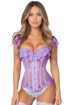 Top Drawer Purple Sheer Lace Steel Boned Corset - Daisy Corsets