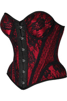 Top Drawer Red w/Black Lace Steel Boned Underwire Bustier Corset - Daisy Corsets